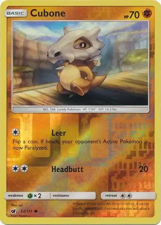 Crimson Invasion Cubone #52/111 reverse holo